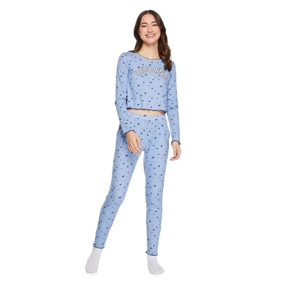 NOBO Other - NOBO (No Boundaries) Blue Floral Pyjamas
